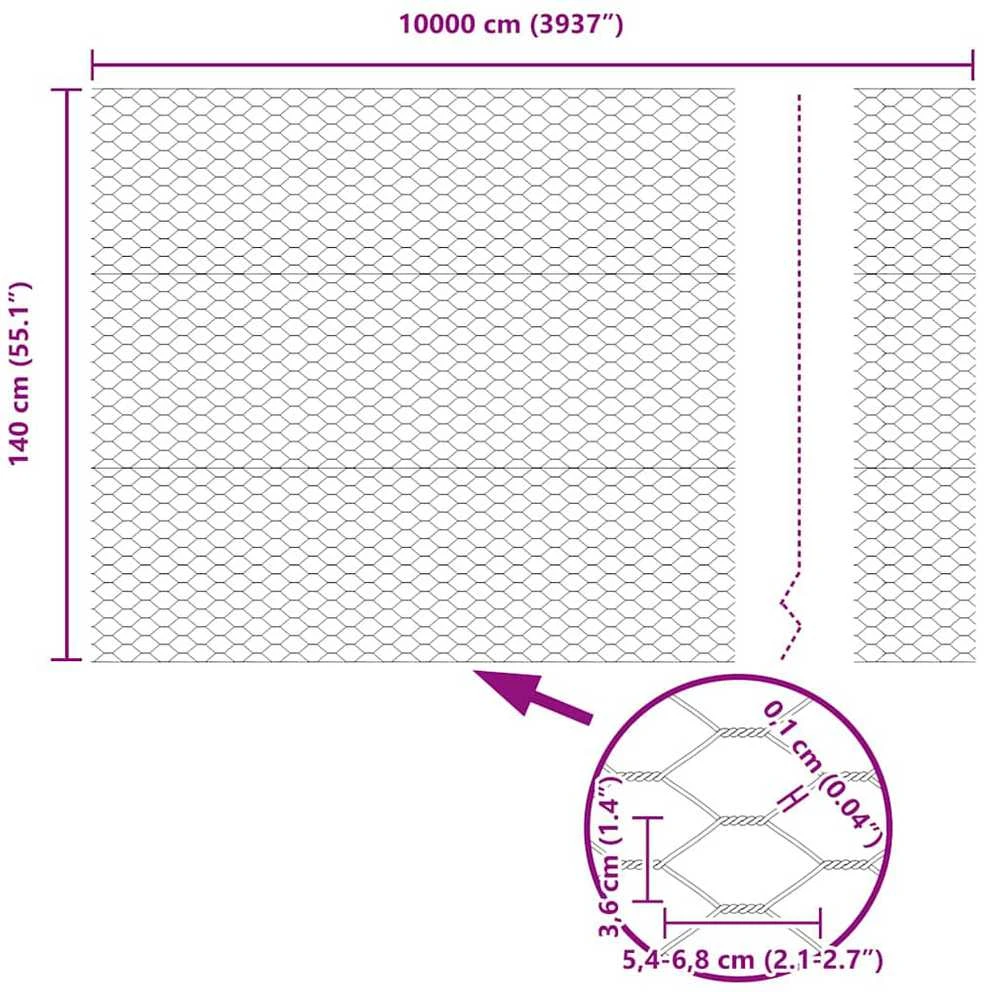 Heksagonalinė tvoros tvirtinimo sistema 100 x 1,4 m Žalia