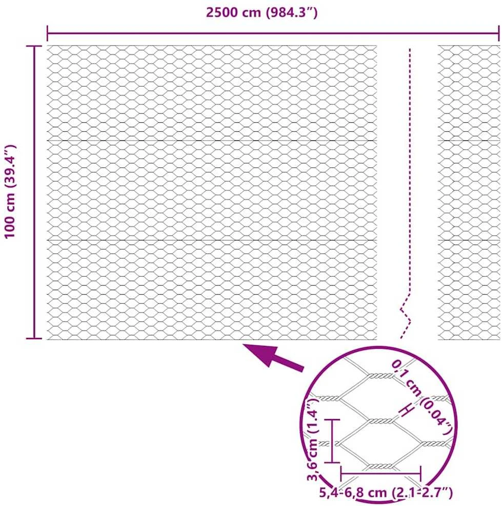 Hexagonal Fence with Post 25 x 1 m PVC dengtas plienas