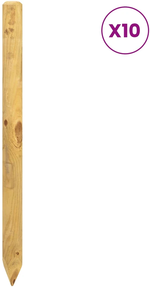Tvorelių stulpai 10 vnt. Ruda 120 cm Pušies medienos masyvas