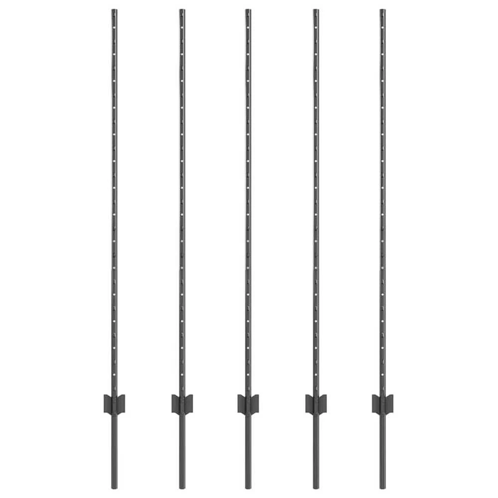 Įmontuotas tvoros stulpas 5 vnt. Pilka 180 cm