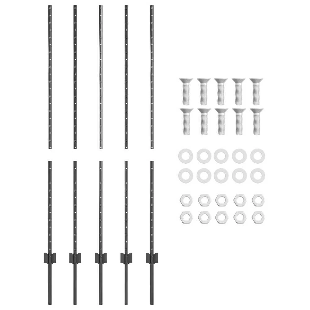 Įmontuotas tvoros stulpas 5 vnt. Pilka 180 cm