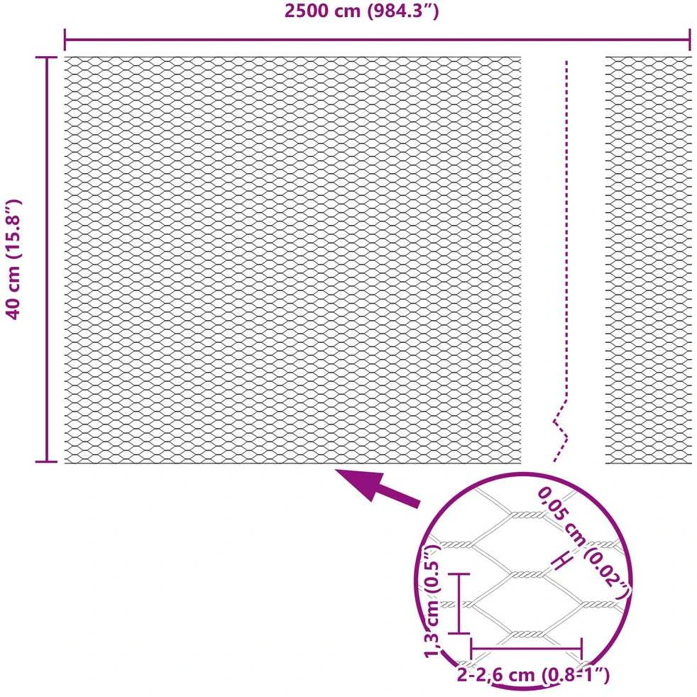 Hexagonal Fence with Post 25 x 0,4 m Galvanizuotas plienas