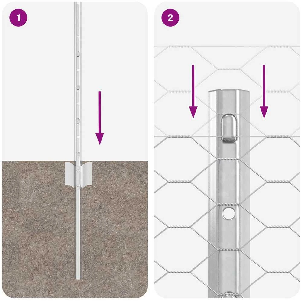 Hexagonal Fence with Post 100 x 0,5 m Galvanizuotas plienas