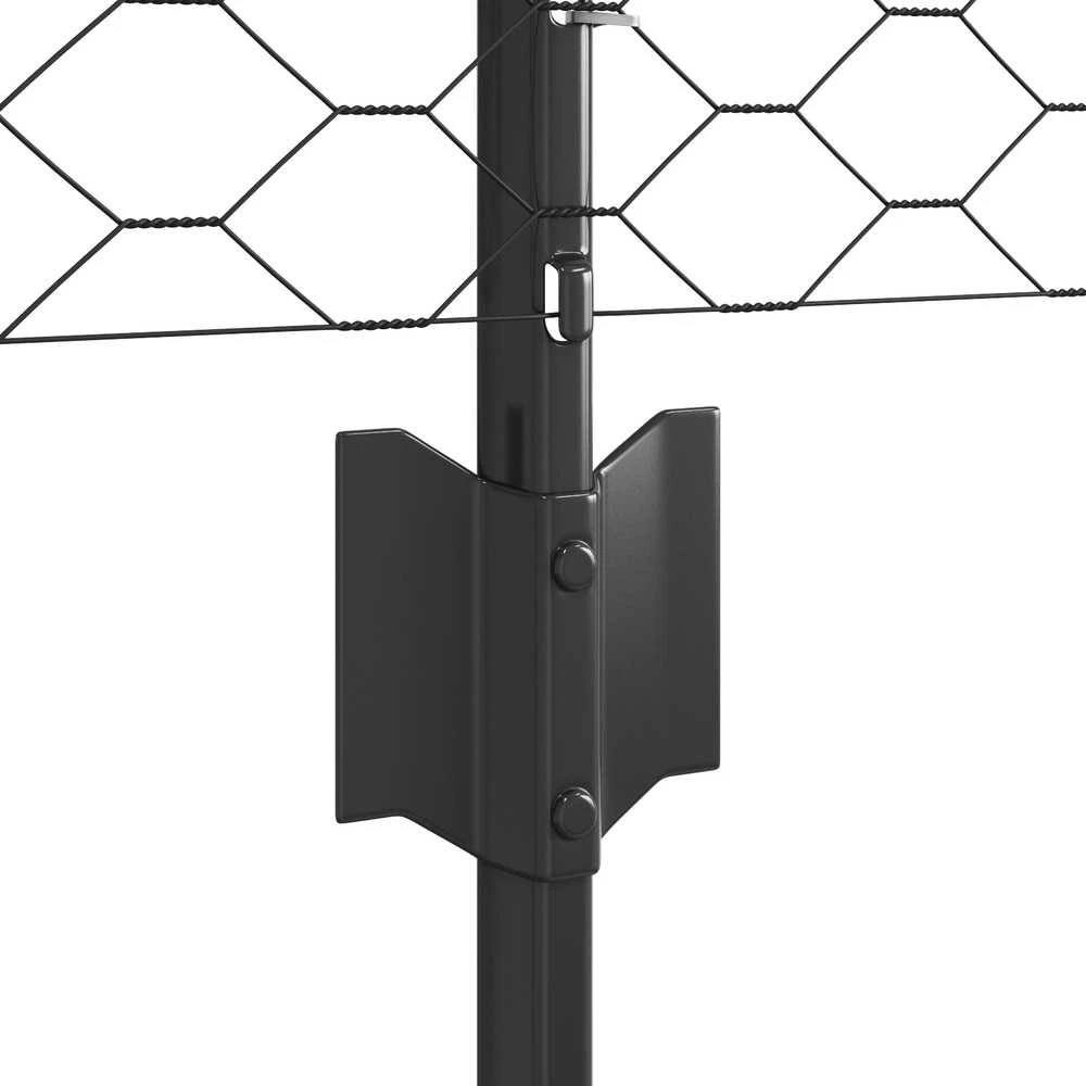 Hexagonal Fence with Post 25 x 0,8 m PVC dengtas plienas Pilka