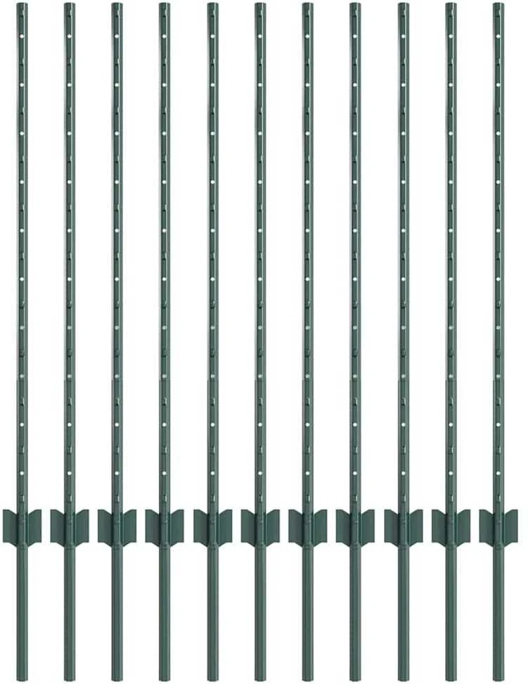 Įmontuotas tvoros stulpas 11 vnt. Žalia 140 cm
