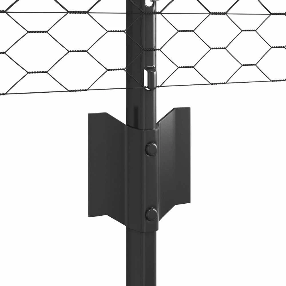 Hexagonal Fence with Post 50 x 0,5 m PVC dengtas plienas Pilka