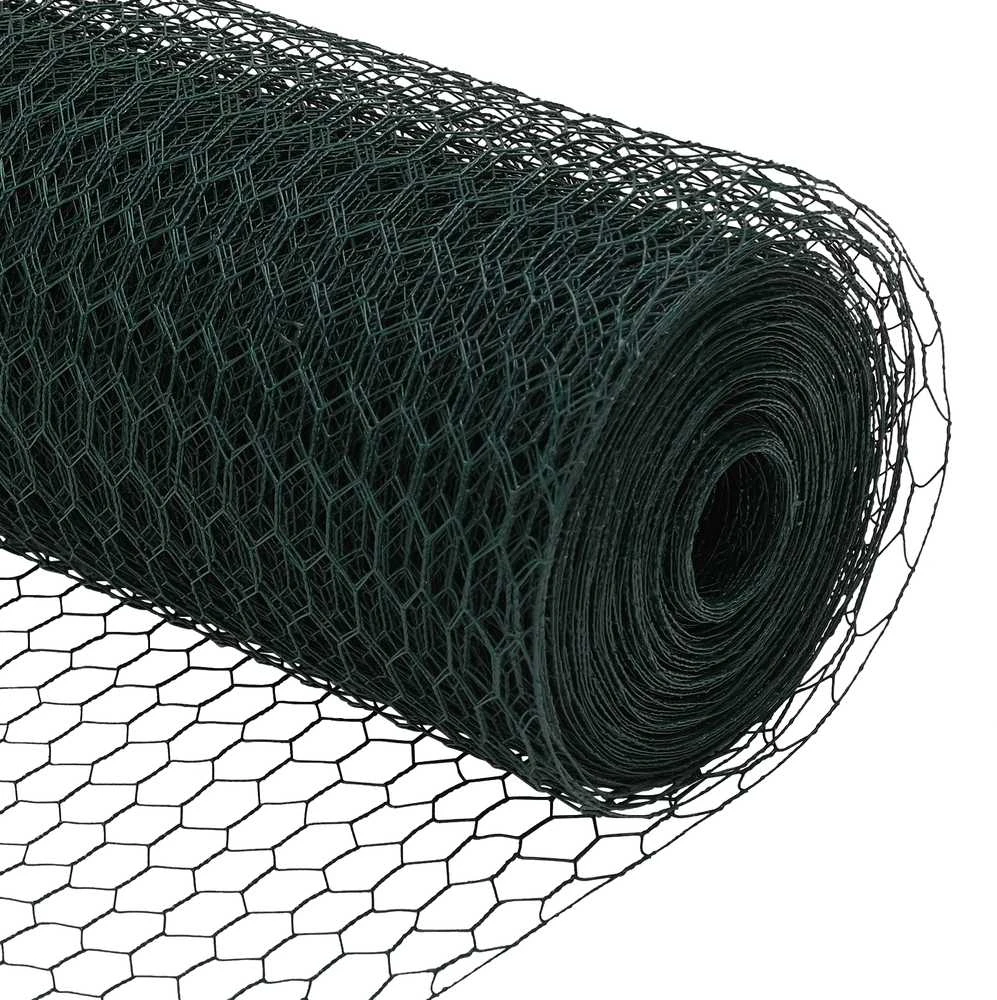 Hexagonal Fence with Post 100 x 1,5 m PVC dengtas plienas Žalia