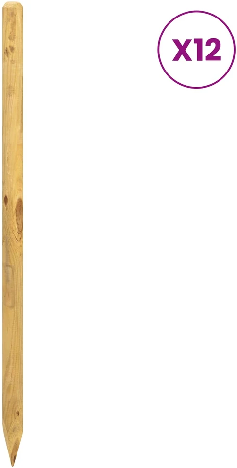 Tvorelių stulpai 12 vnt. Ruda 150 cm Pušies medienos masyvas