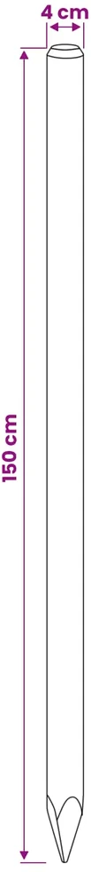 Tvorelių stulpai 15 vnt. Ruda 150 cm Pušies medienos masyvas