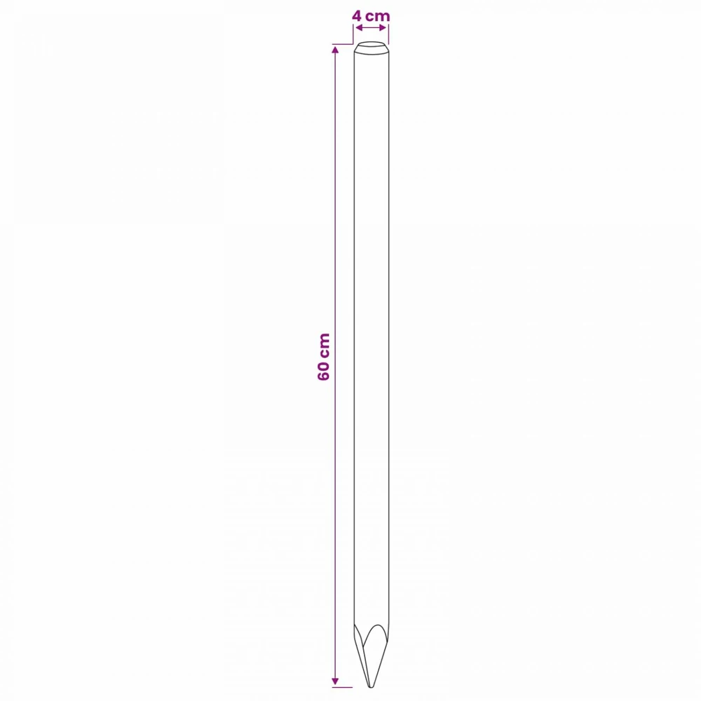 Tvorelių stulpai 15 vnt. Ruda 60 cm Pušies medienos masyvas