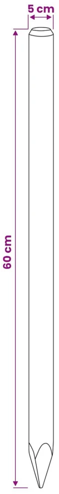 Tvorelių stulpai 15 vnt. Ruda 60 cm Pušies medienos masyvas