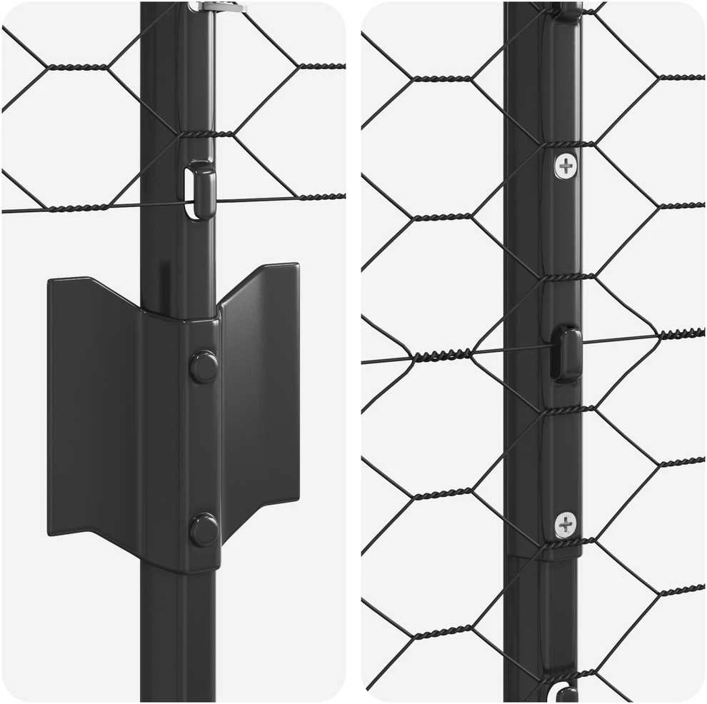 Hexagonal Fence with Post 100 x 1,4 m PVC dengtas plienas Pilka