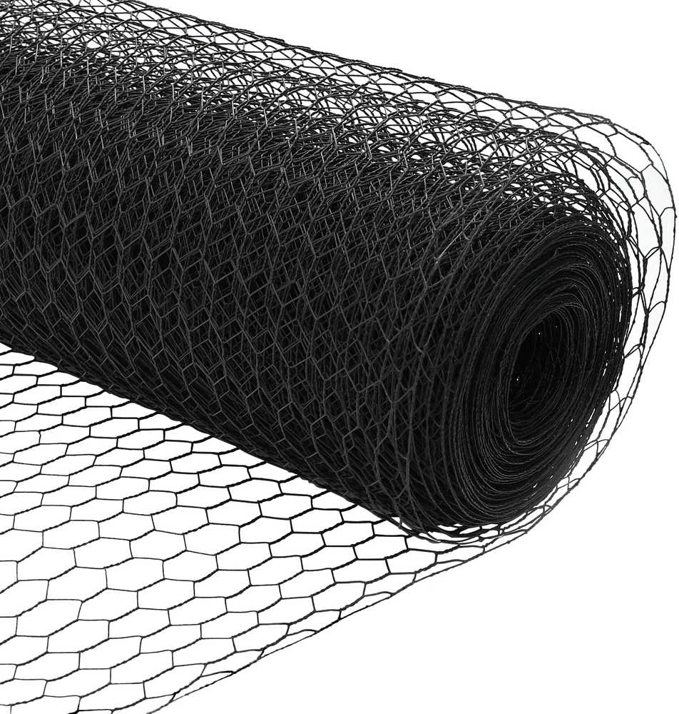 Hexagonal Fence with Post 100 x 1,2 m PVC dengtas plienas Pilka