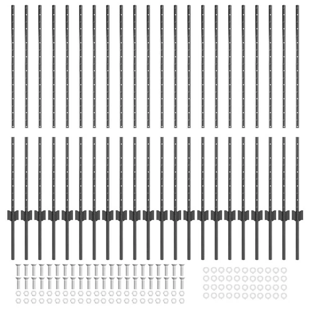 Įmontuotas tvoros stulpas 22 vnt. Pilka 160 cm