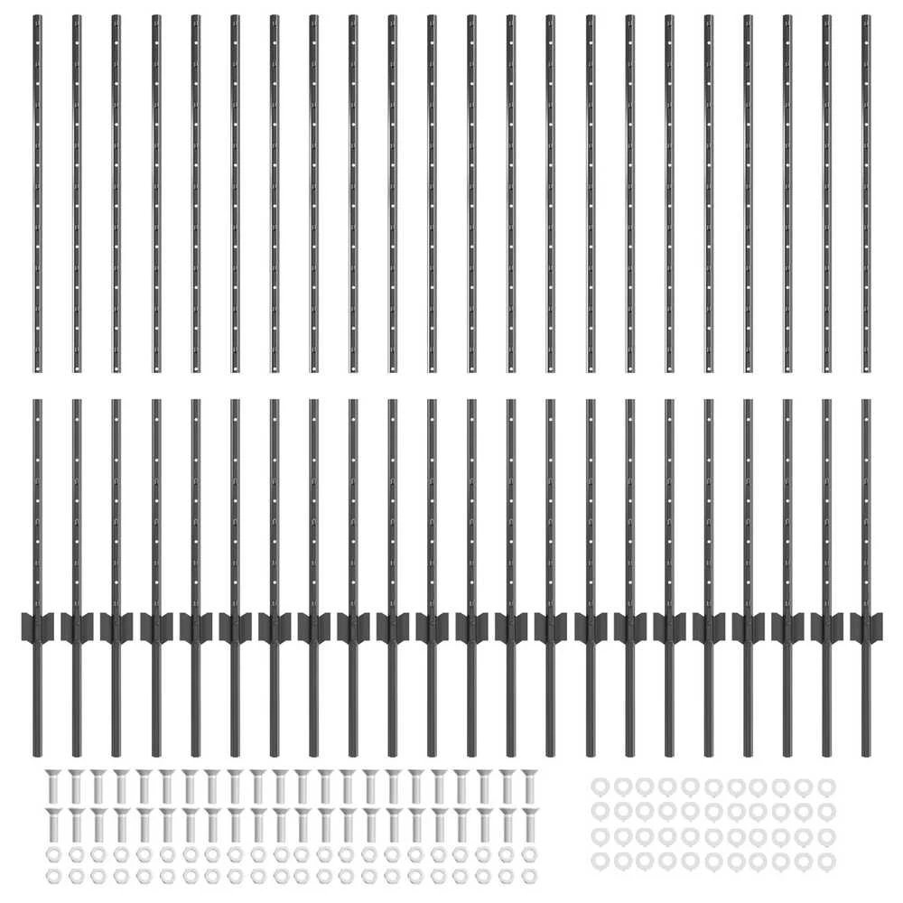 Įmontuotas tvoros stulpas 22 vnt. Pilka 160 cm