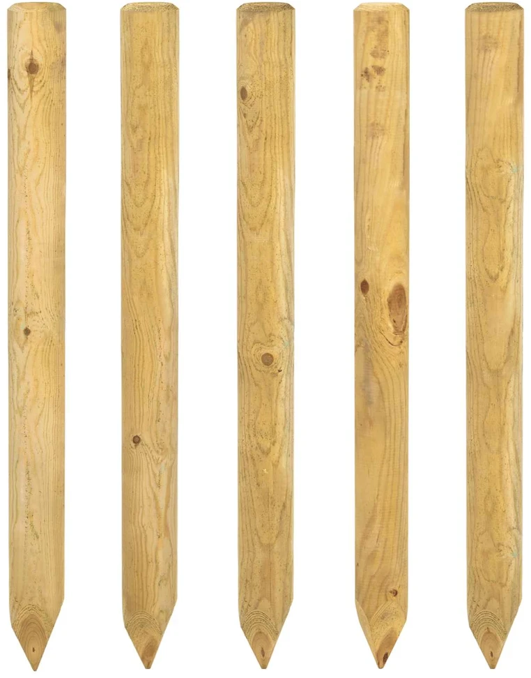 Tvorelių stulpai 5 vnt. Ruda 60 cm Pušies medienos masyvas