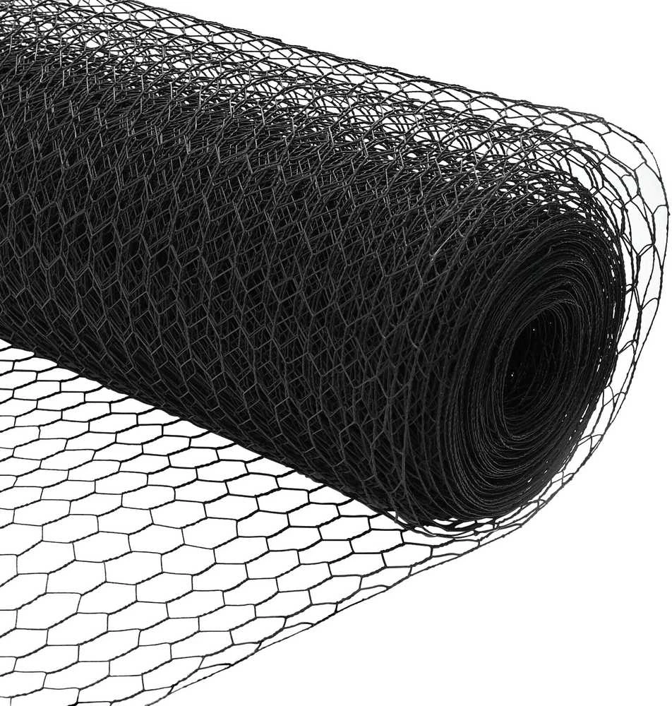 Hexagonal Fence with Post 10 x 0,4 m PVC dengtas plienas Pilka