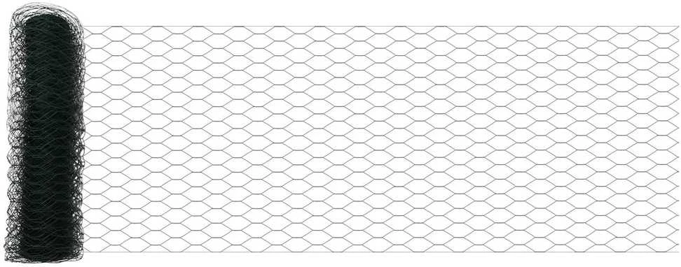 Hexagonal Fence with Post 10 x 0,4 m PVC dengtas plienas Žalia