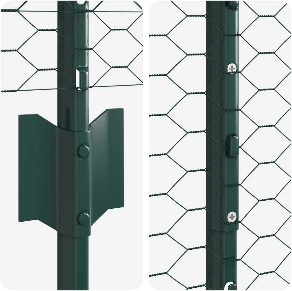Hexagonal Fence with Post 10 x 1,6 m PVC dengtas plienas Žalia