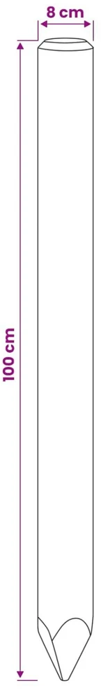 Tvorelių stulpai 5 vnt. Ruda 100 cm Pušies medienos masyvas