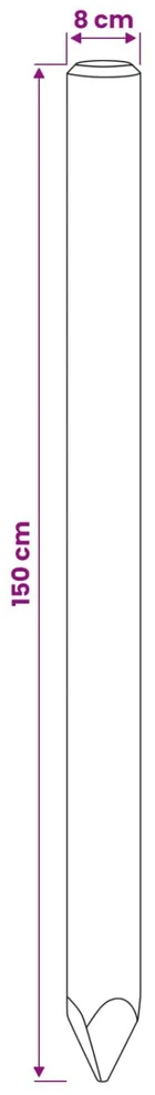 Tvorelių stulpai 5 vnt. Ruda 150 cm Pušies medienos masyvas