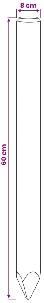 Tvorelių stulpai 5 vnt. Ruda 60 cm Pušies medienos masyvas