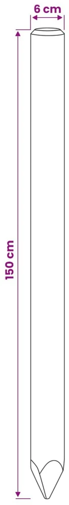 Tvorelių stulpai 6 vnt. Ruda 150 cm Pušies medienos masyvas