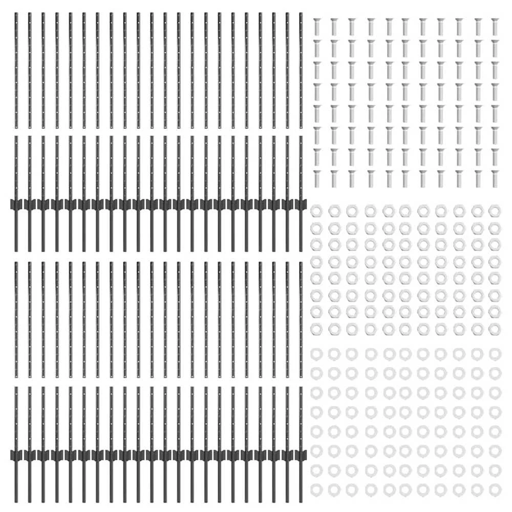 Įmontuotas tvoros stulpas 44 vnt. Pilka 140 cm