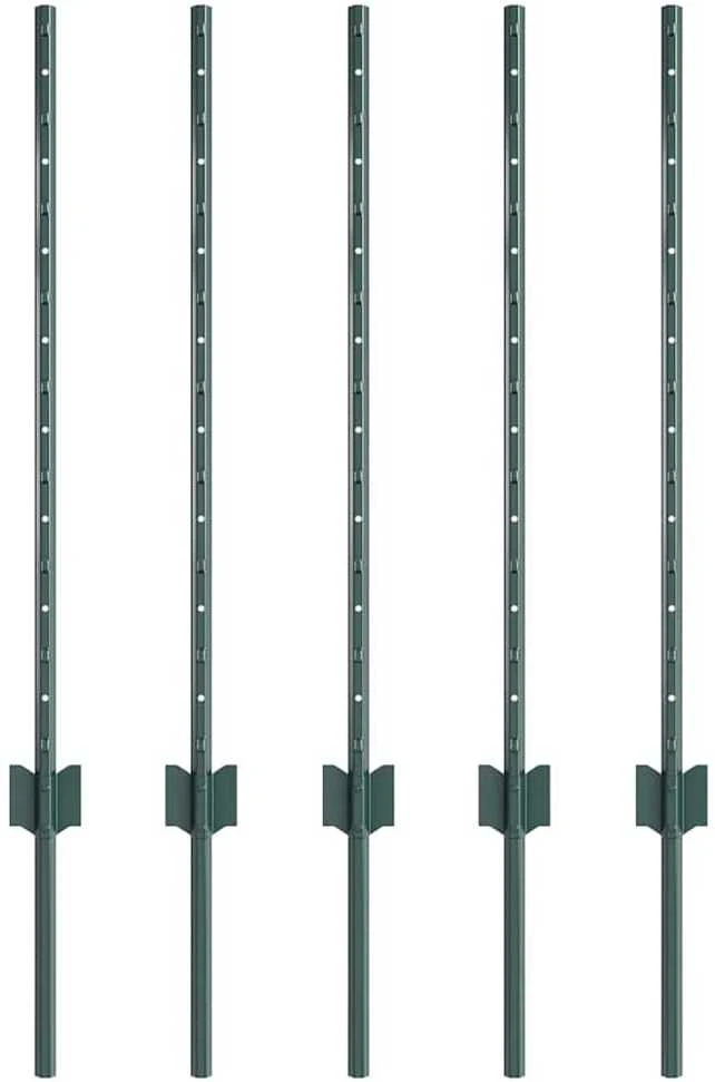 Įmontuotas tvoros stulpas 5 vnt. Žalia 120 cm