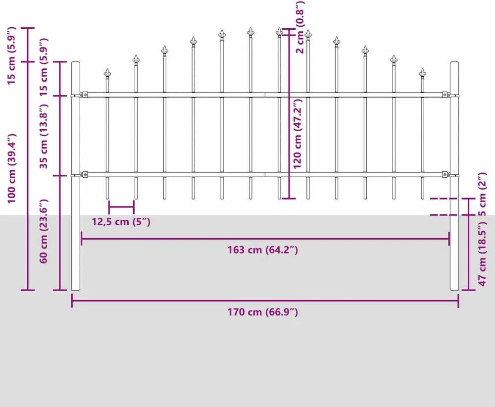 Sodo tvora WOERDEN 8 vnt. 170 x 115 cm Balta