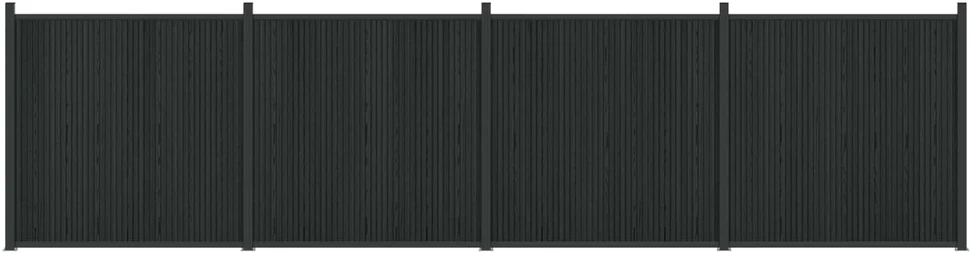 Tvoros plokštė 4 vnt. 705 x 186,5 cm WPC ir aliuminis Juoda
