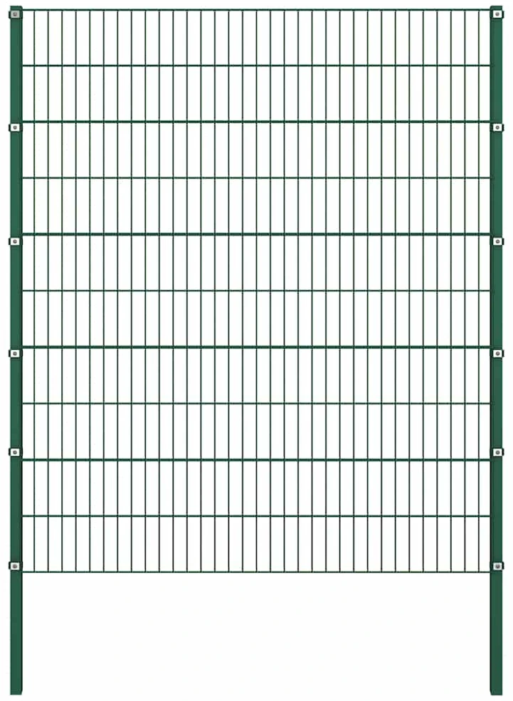 Tvoros plokštė su stulpais, geležinė, 176,5x200 cm, žalia