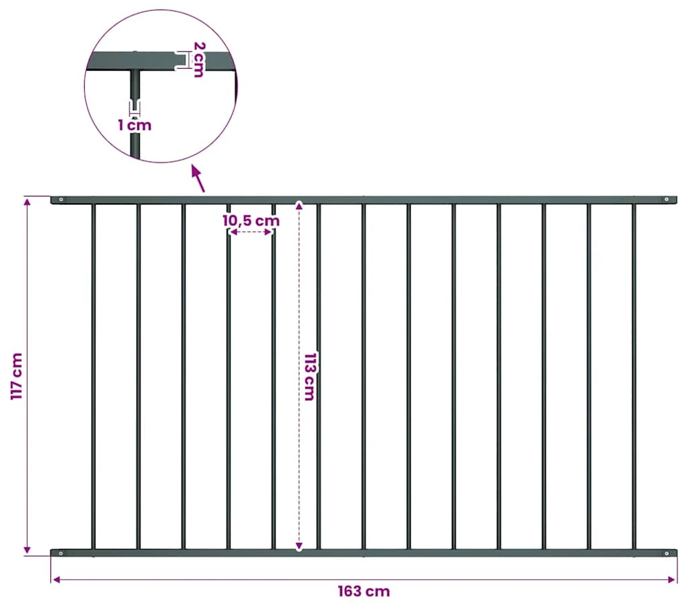 Tvoros plokštė, antracito spalvos, 1,7x1,25m, plienas