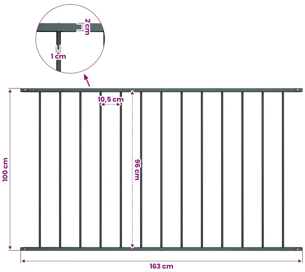Tvoros plokštė, antracito spalvos, 1,7x1m, plienas