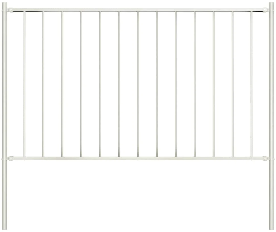 Tvoros plokštė su stulpais, baltos spalvos, 1,7x1,25m, plienas