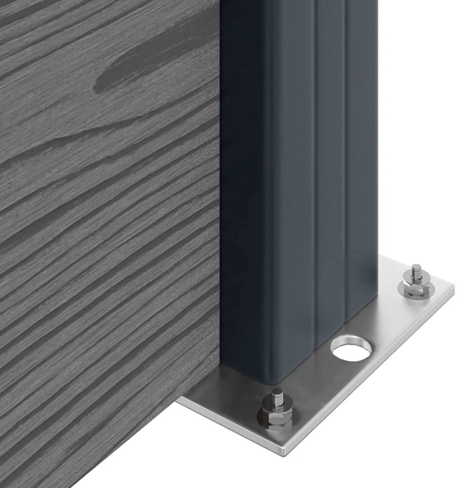 Tvoros rinkinys 180 x 105 cm WPC ir aliuminis Pilka
