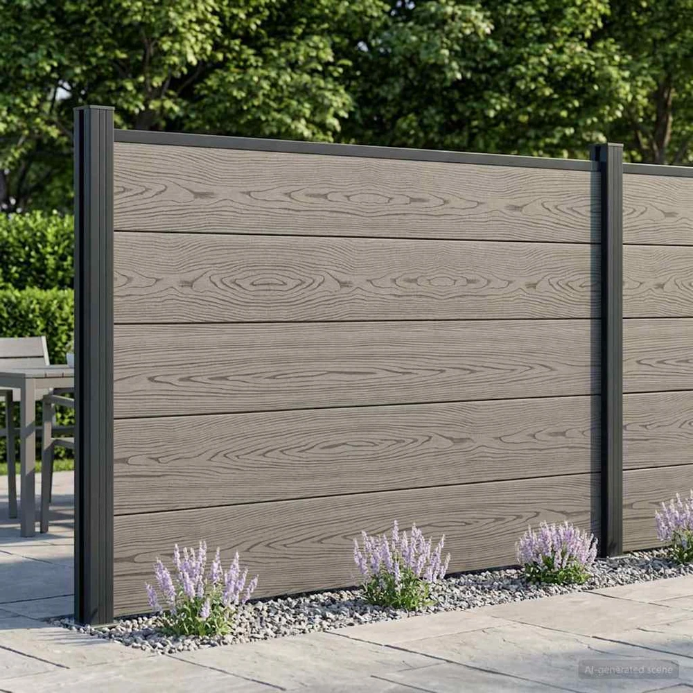 Tvoros rinkinys 180 x 105 cm WPC ir aliuminis Pilka