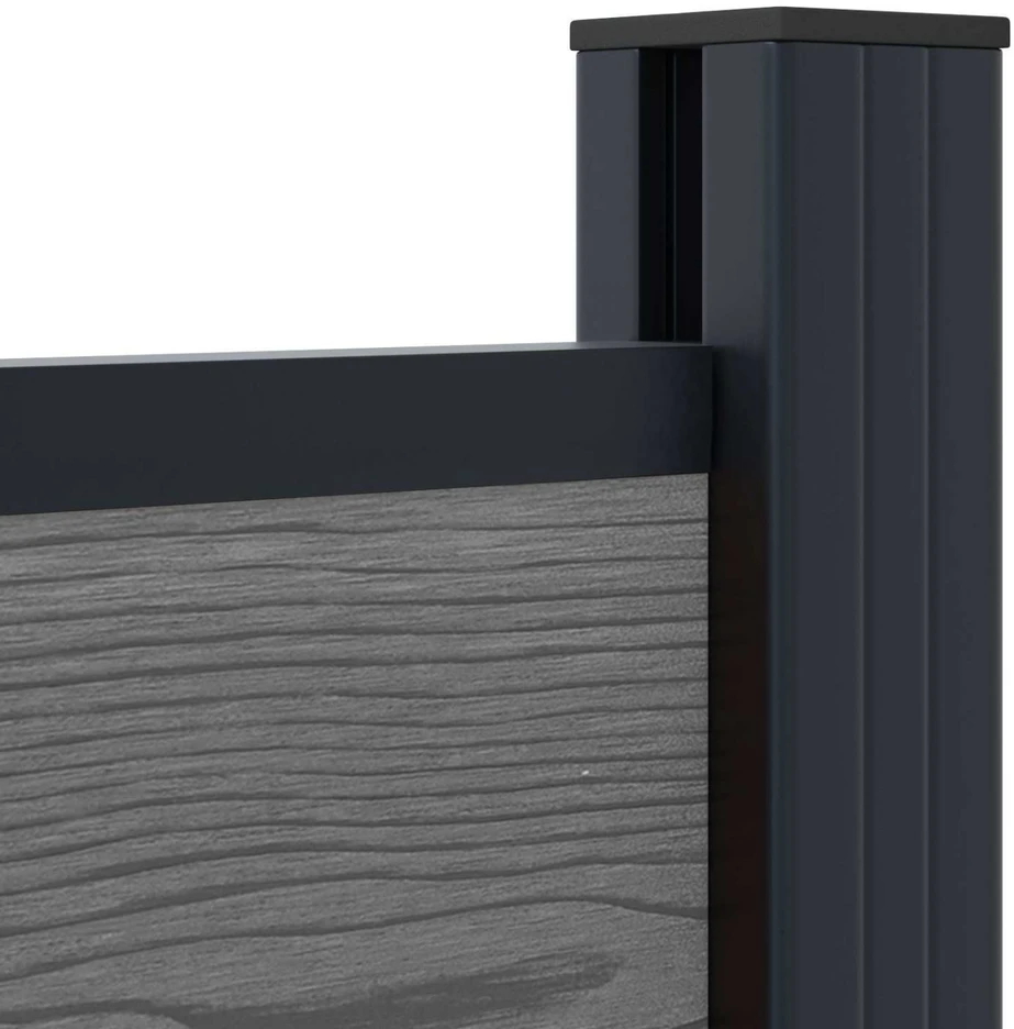 Tvoros rinkinys 180 x 105 cm WPC ir aliuminis Pilka
