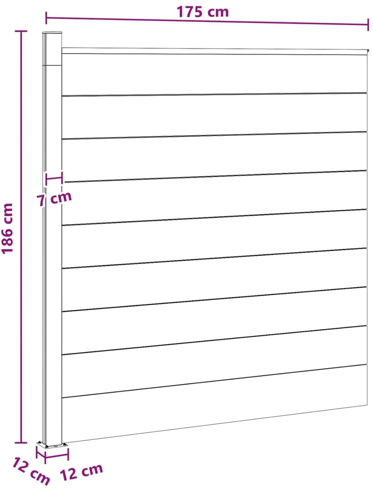 Tvoros rinkinys 175 x 186 cm WPC ir aliuminis Ruda