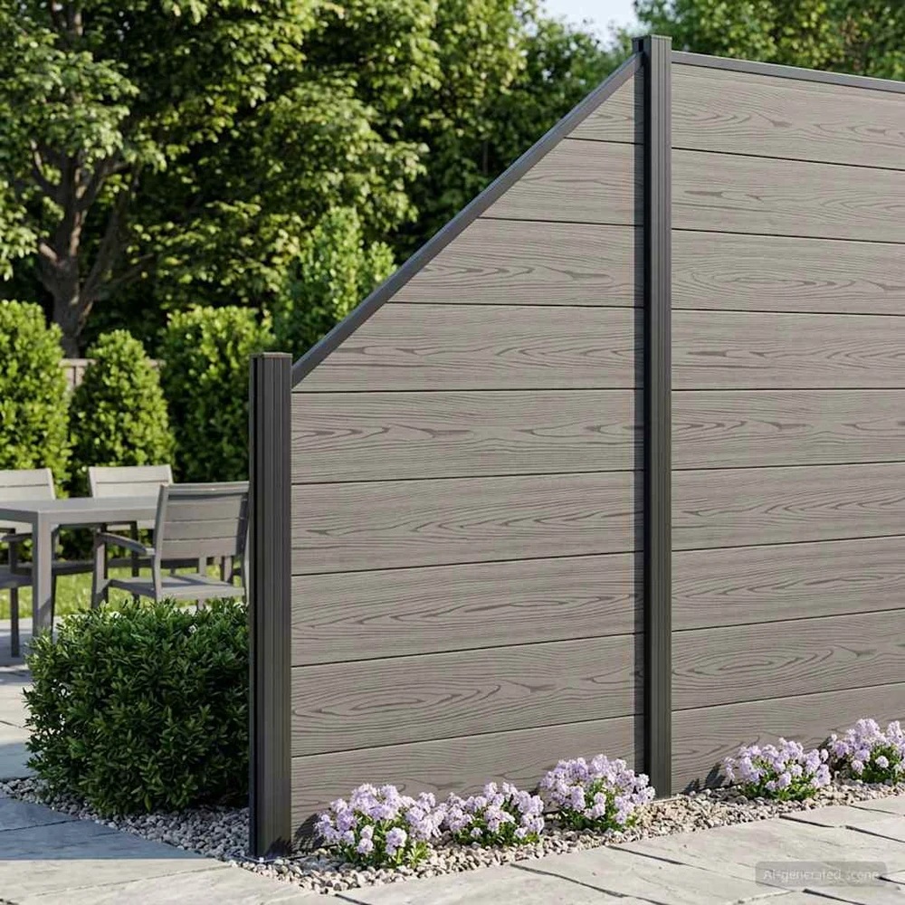 Tvoros rinkinys 10 vnt. 1657 x 186 cm WPC ir aliuminis Pilka