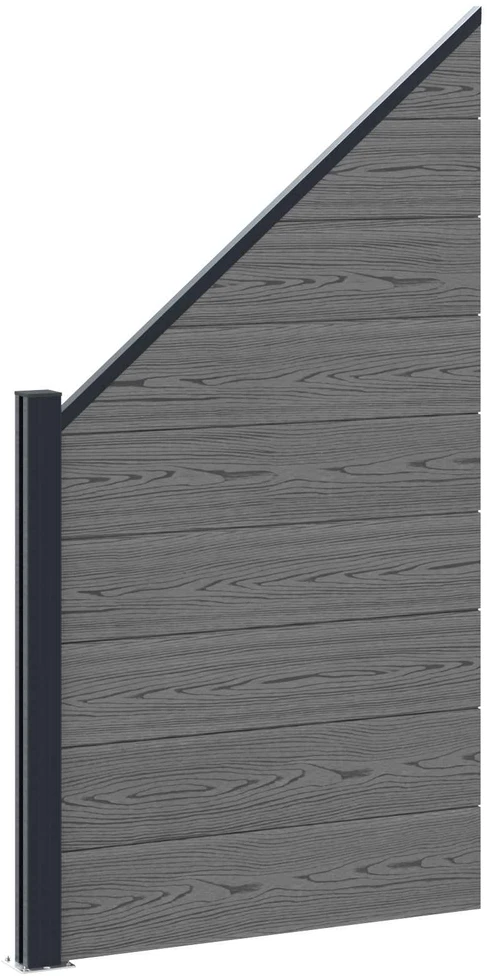 Tvoros rinkinys 10 vnt. 1657 x 186 cm WPC ir aliuminis Pilka