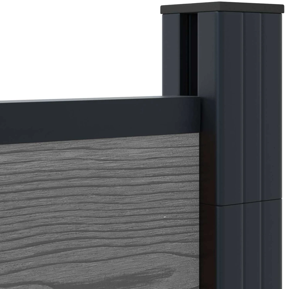 Tvoros rinkinys 10 vnt. 1657 x 186 cm WPC ir aliuminis Pilka