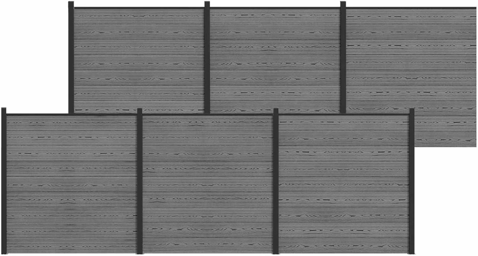 Tvoros rinkinys 1045 x 186 cm WPC ir aliuminis Pilka