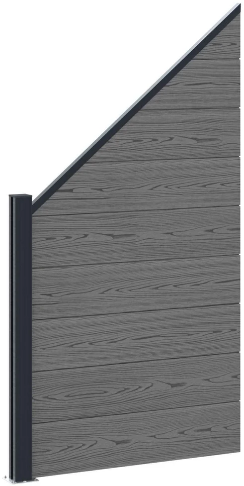Tvoros rinkinys 1138 x 186 cm WPC ir aliuminis Pilka