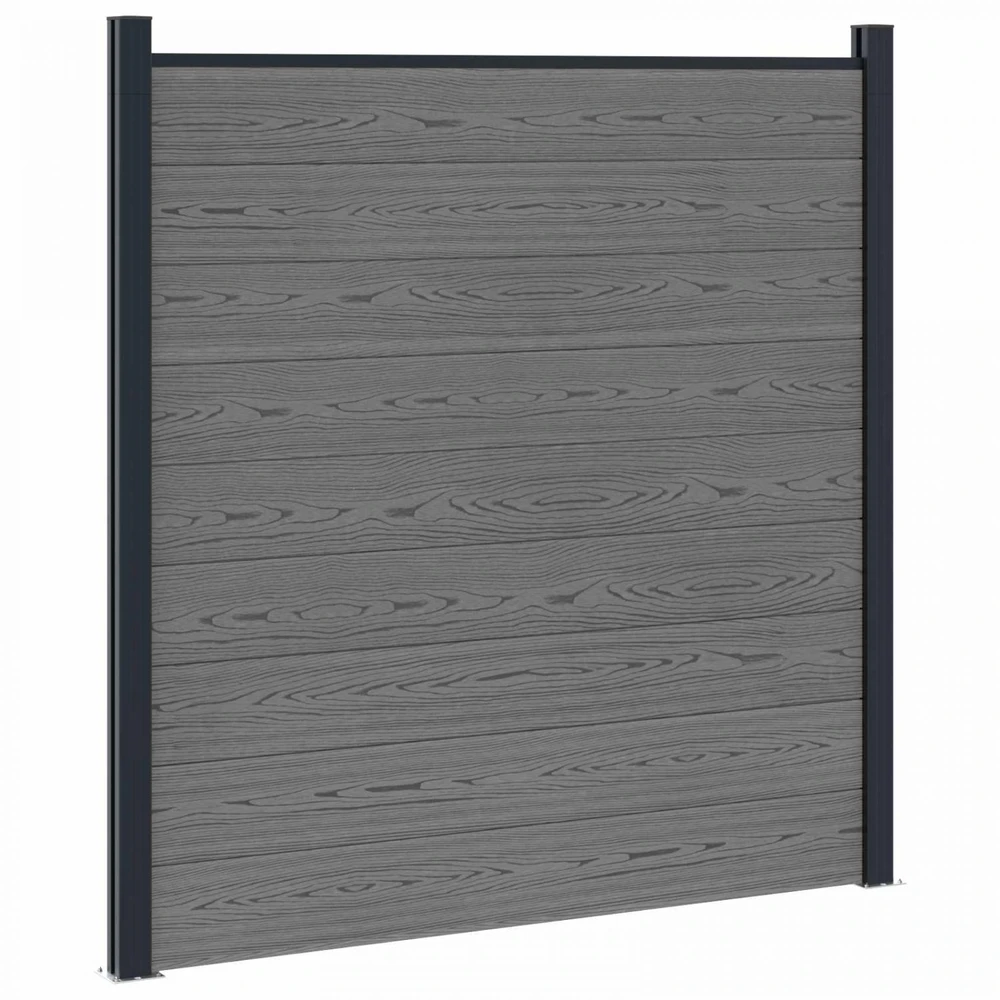 Tvoros rinkinys 1138 x 186 cm WPC ir aliuminis Pilka