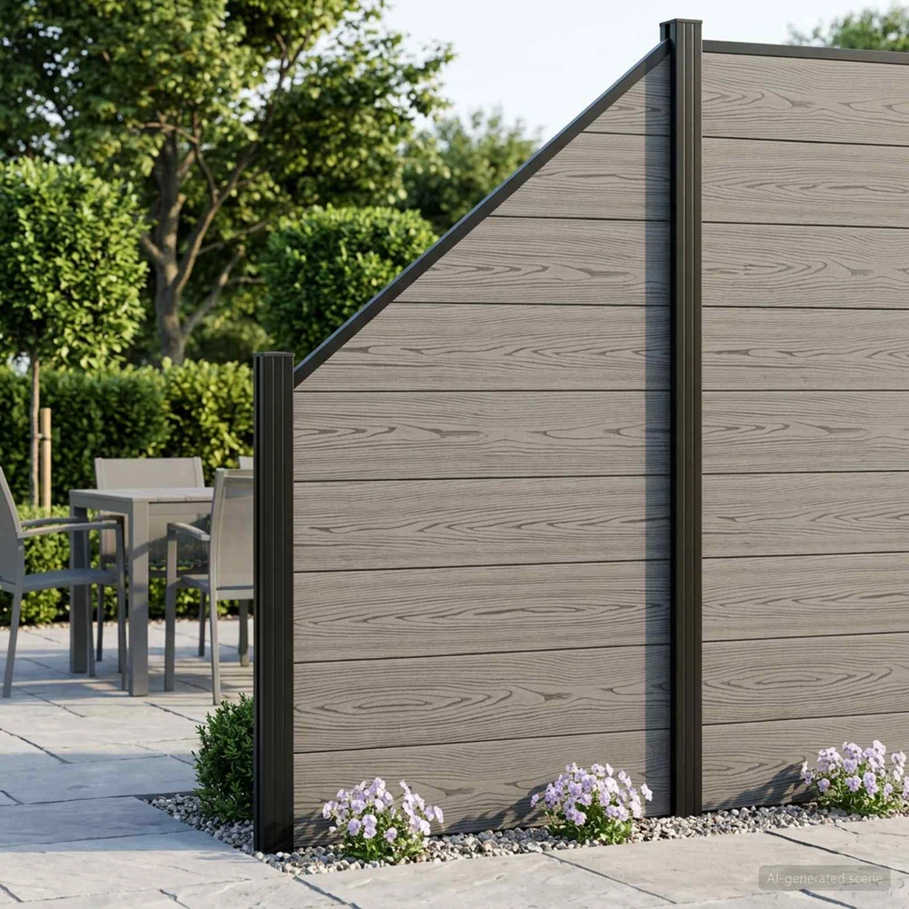 Tvoros rinkinys 1311 x 186 cm WPC ir aliuminis Pilka