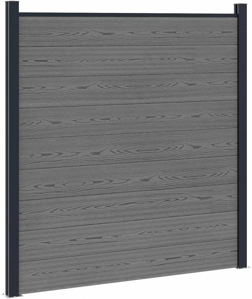 Tvoros rinkinys 1564 x 186 cm WPC ir aliuminis Pilka