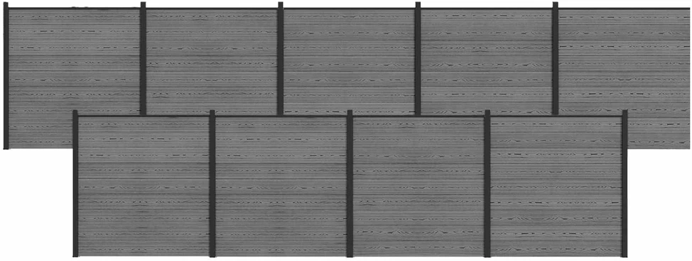 Tvoros rinkinys 1564 x 186 cm WPC ir aliuminis Pilka