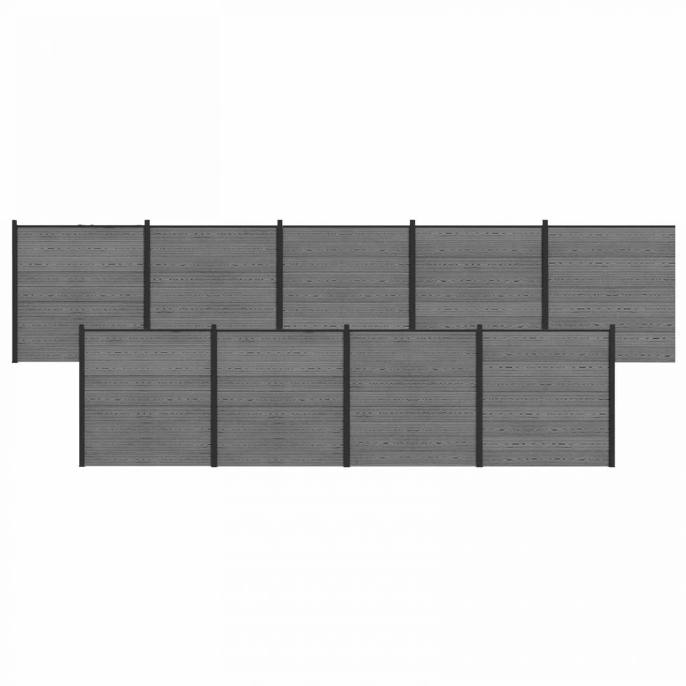 Tvoros rinkinys 1564 x 186 cm WPC ir aliuminis Pilka