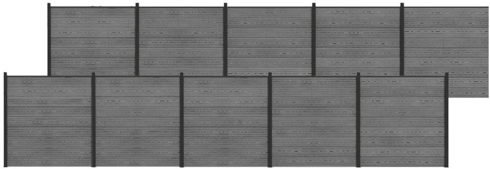 Tvoros rinkinys 1737 x 186 cm WPC ir aliuminis Pilka